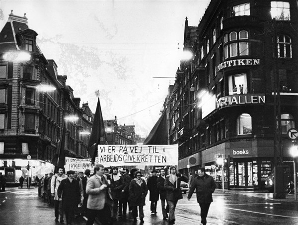 Motiv: Fra strejken blandt håndsætterne på Politiken fra den 2. - 13. dec. 1972